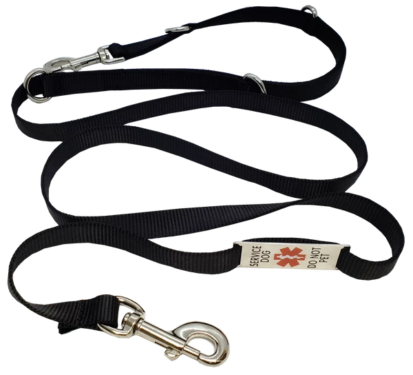 Hands Free 7' Leash W/ Chrome Service Dog ID Tag - Image 4