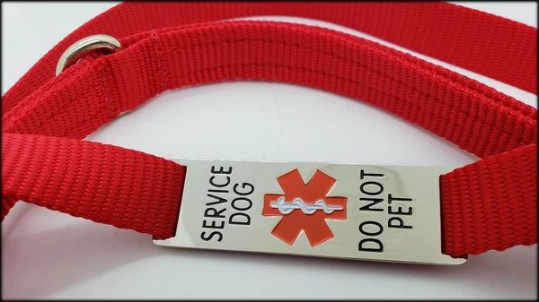 Hands Free 7' Leash W/ Chrome Service Dog ID Tag - Image 6