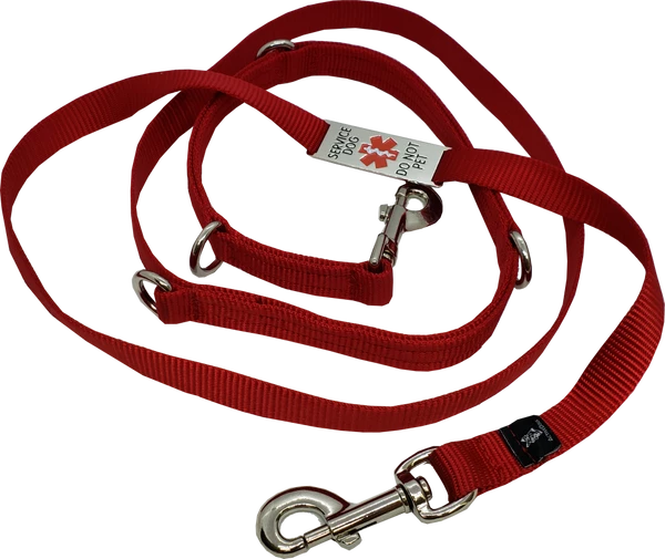 Hands Free 7' Leash W/ Chrome Service Dog ID Tag - Image 2