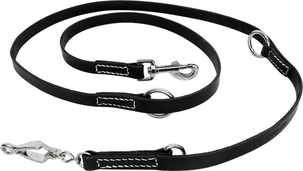 Hands Free Leather Dog Leash 7' French Scissor Snap