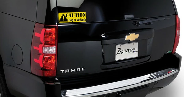 Caution Dog In Vehicle Decal - Image 2