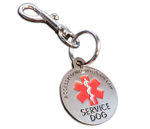 Service Dog Tag Medical Alert - ADA Access Required Chrome Tag - Image 4