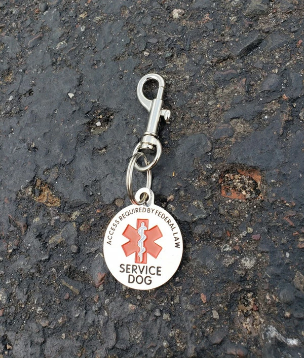 Service Dog Tag Medical Alert - ADA Access Required Chrome Tag - Image 3
