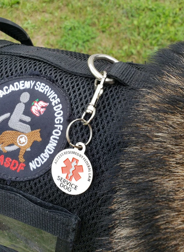 Service Dog Tag Medical Alert - ADA Access Required Chrome Tag - Image 6