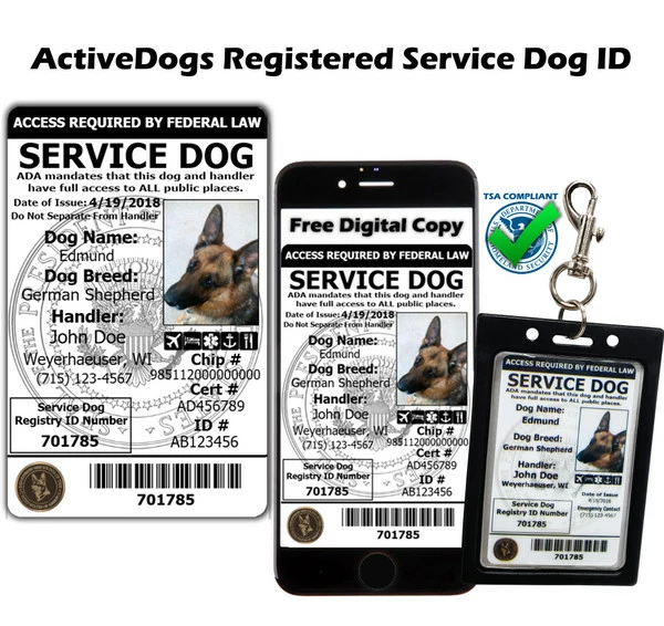 Registered Service Dog ID Card + Clip-On ID Carrier + Free Digital Copy - Image 2