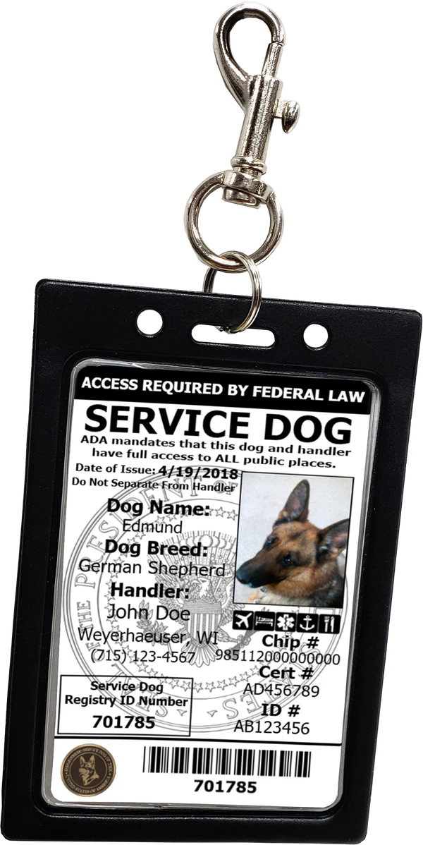 Registered Service Dog ID Card + Clip-On ID Carrier + Free Digital Copy - Image 5