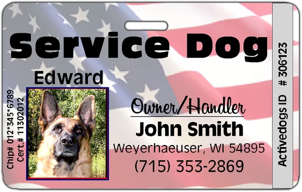 USA Style Service Dog Identification Card + FreeDigital Copy - Image 2