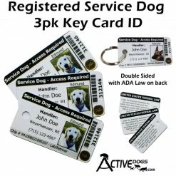 ActiveDogs Registered Service Dog 3 Key Tag Cards + Free Digital Copy