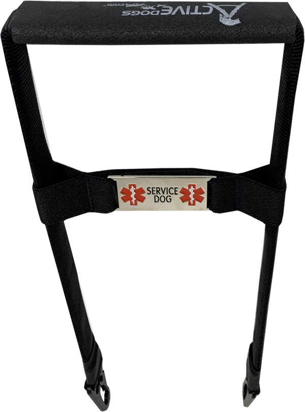 Rigid Clip-On Service Dog Bridge Handle W/Chrome Service Dog ID Band - 12" - Image 6