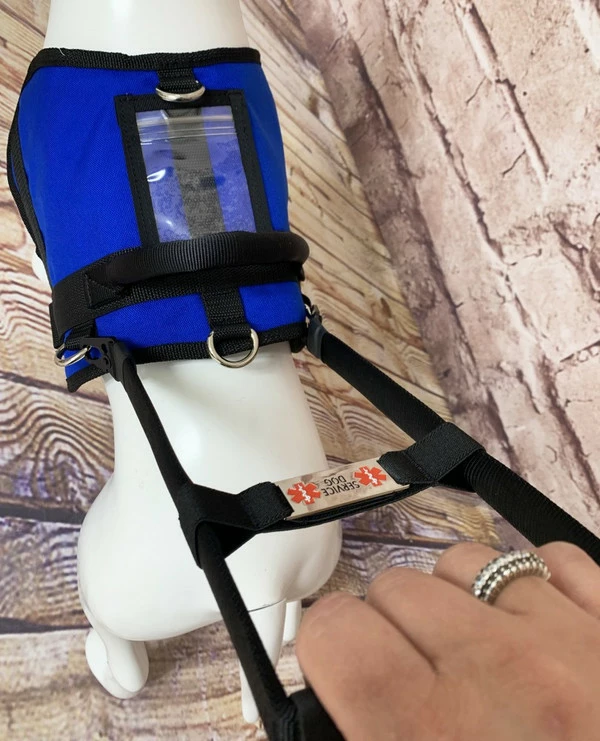 Rigid Clip-On Service Dog Bridge Handle W/Chrome Service Dog ID Band - 12" - Image 8