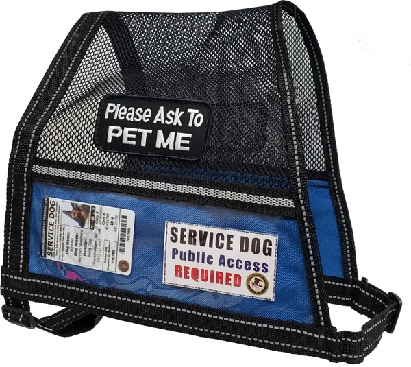 Service Dog Mesh Cape Vest W/ Clear Vinyl Pocket - Image 3