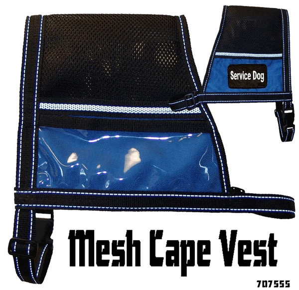 Service Dog Mesh Cape Vest W/ Clear Vinyl Pocket - Image 7