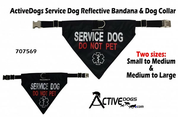 Service Dog Reflective Bandana Dog Collar - Image 2