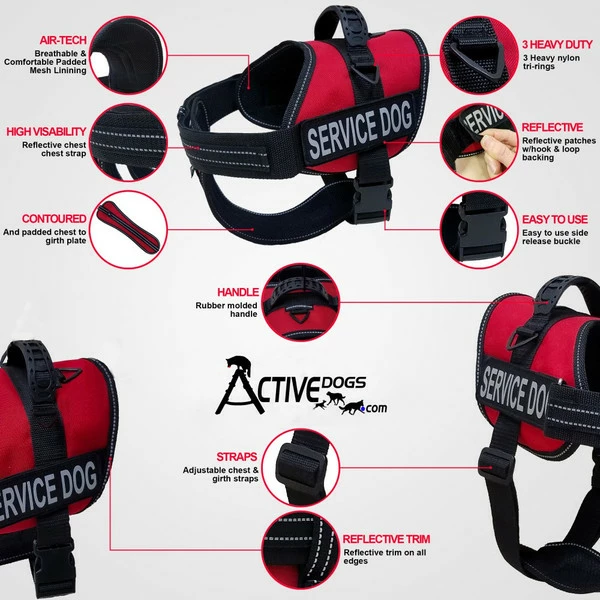 Padded Air-Tech Service Dog Harness Vest - 13 Color Variety - Image 2