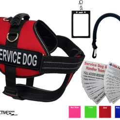 Service Dog Starter Kit - Padded Air-Tech Service Dog Harness Vest + Clip-on Bridge Handle & More