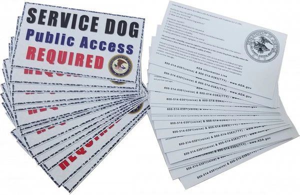 Service Dog ADA Public Access Required Cards - 25pk
