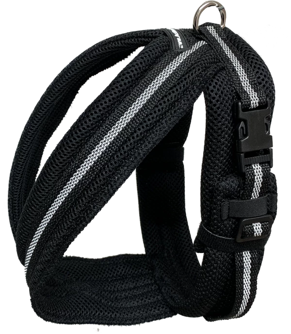 Padded Easy Walk Harness No Pull Dog Vest- Black Reflective Spacer Mesh