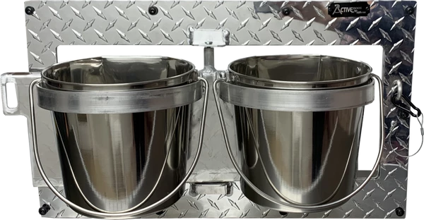 Swinging Double Diner - Dog Drink & Food Bowls For Kennel