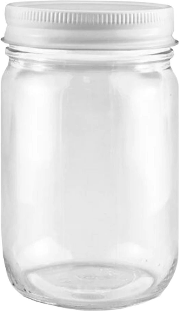 12 Oz. Glass Jar W/ Metal Cap