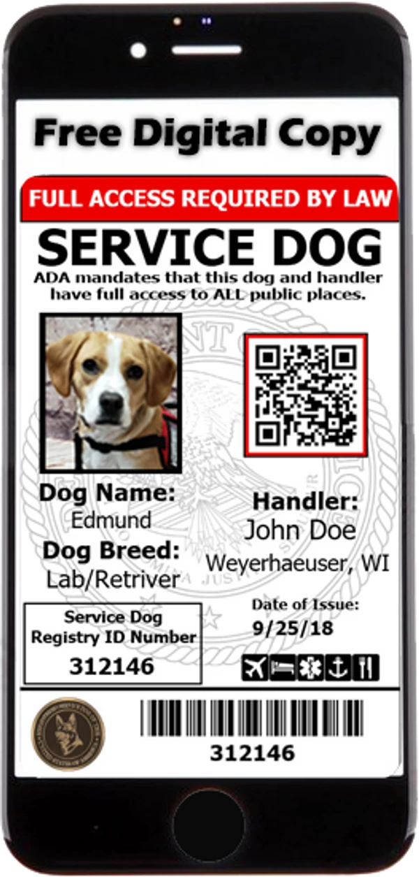 ActiveDogs Registered Service Dog Photo ID Card + Clip-On ID Carrier + FREE Digital ID Copy - Image 7